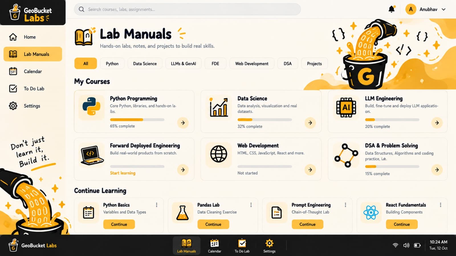 GeoBucket Labs OS desktop preview